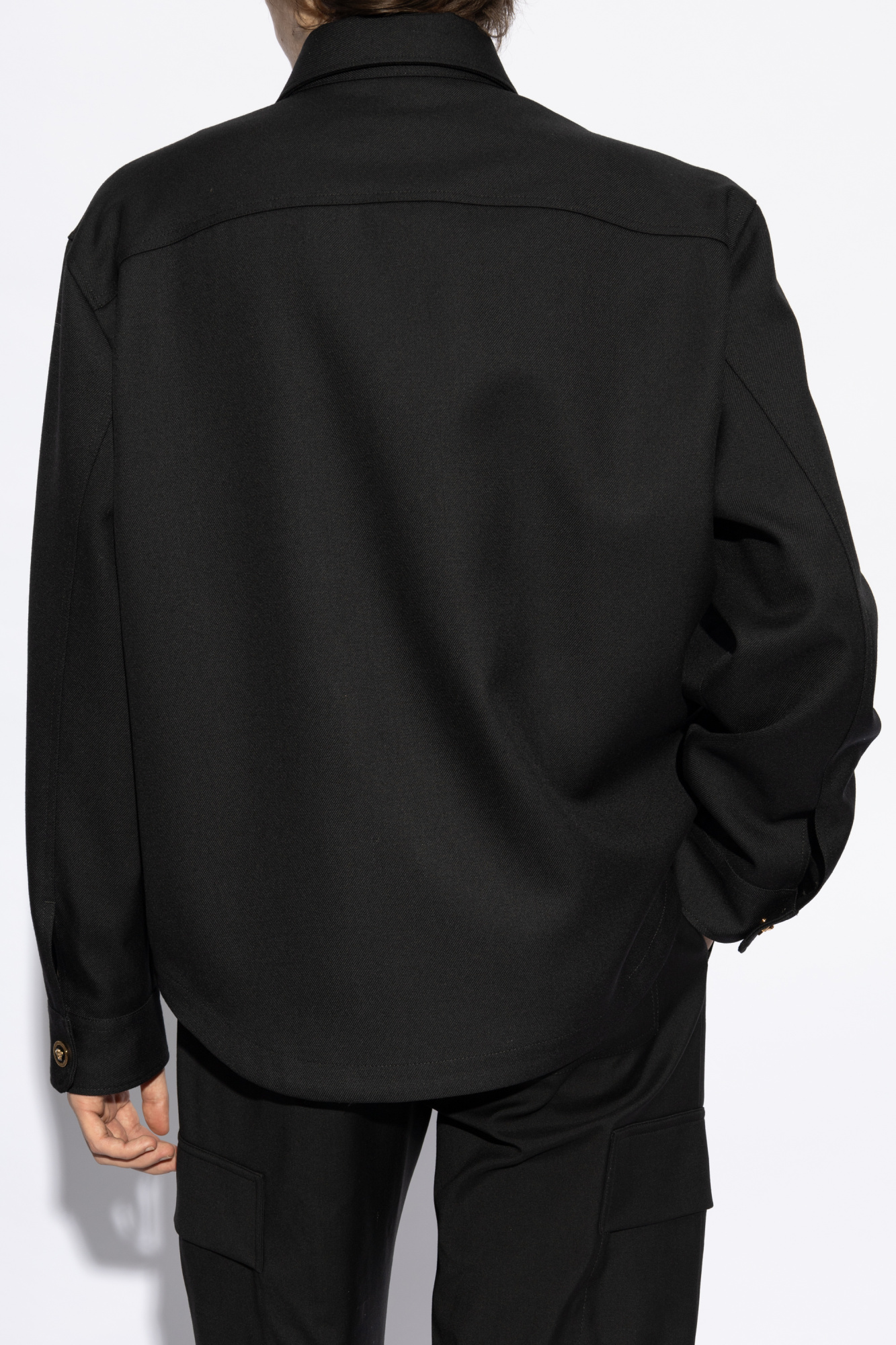 Tシャツ・カットソー VERSACE SS25 Black wool jacket (10188671A08771 1B000) Versace Wool jacket with pockets | Men's Clothing | Vitkac